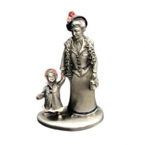 Hudson Pewter Villagers Grandma Todd and Sarah #4836 1989 Vintage NIB USA